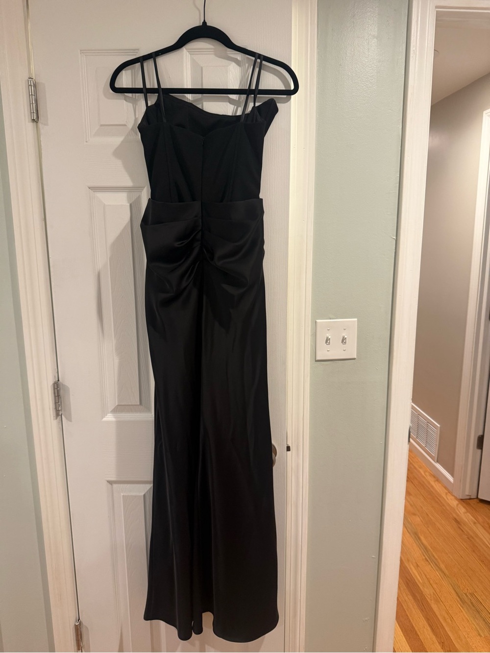 Betsy & Adam Black Spaghetti-Strap Wide-Leg Jumpsuit